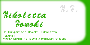 nikoletta homoki business card